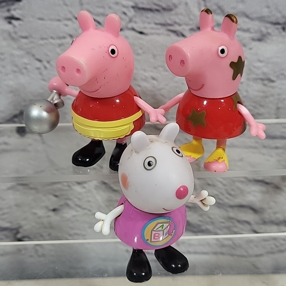 Peppa Pig Figures Lot Of 9 Tugboat Georgie Madame Giselle Friends Richard Suzie - Picture 3 of 5